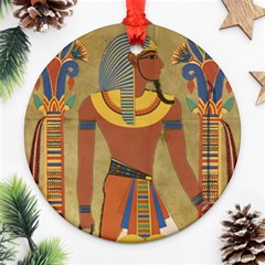 Egyptian Tutunkhamun Pharaoh Design Ornament (round) by Celenk