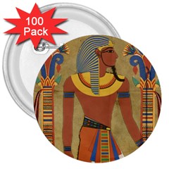 Egyptian Tutunkhamun Pharaoh Design 3  Buttons (100 Pack)  by Celenk