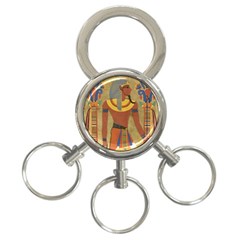 Egyptian Tutunkhamun Pharaoh Design 3-ring Key Chains by Celenk