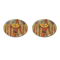 Egyptian Tutunkhamun Pharaoh Design Cufflinks (oval) by Celenk