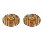 Egyptian Tutunkhamun Pharaoh Design Cufflinks (Oval) Front(Pair)