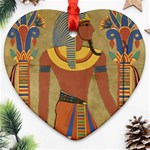 Egyptian Tutunkhamun Pharaoh Design Heart Ornament (Two Sides) Front