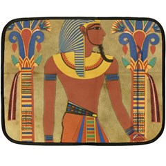 Egyptian Tutunkhamun Pharaoh Design Double Sided Fleece Blanket (mini)  by Celenk