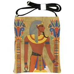 Egyptian Tutunkhamun Pharaoh Design Shoulder Sling Bags by Celenk