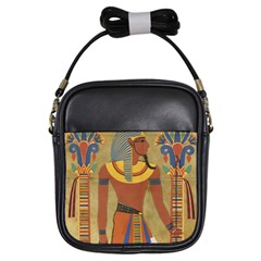 Egyptian Tutunkhamun Pharaoh Design Girls Sling Bags by Celenk