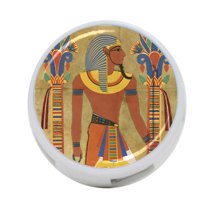 Egyptian Tutunkhamun Pharaoh Design 4-Port USB Hub (One Side)