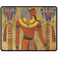 Egyptian Tutunkhamun Pharaoh Design Double Sided Fleece Blanket (medium)  by Celenk