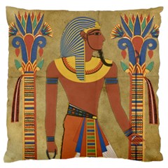 Egyptian Tutunkhamun Pharaoh Design Large Flano Cushion Case (one Side) by Celenk