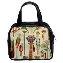 Egyptian Paper Papyrus Hieroglyphs Classic Handbags (2 Sides) by Celenk