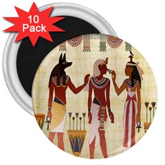 Egyptian Design Man Woman Priest 3  Magnets (10 Pack)  by Celenk