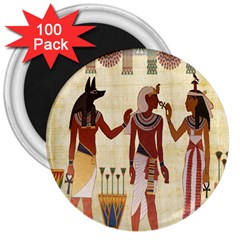 Egyptian Design Man Woman Priest 3  Magnets (100 Pack) by Celenk