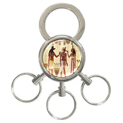 Egyptian Design Man Woman Priest 3-ring Key Chains by Celenk