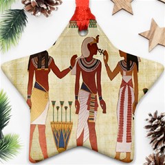 Egyptian Design Man Woman Priest Star Ornament (two Sides) by Celenk