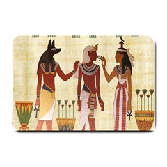 Egyptian Design Man Woman Priest Small Doormat  by Celenk