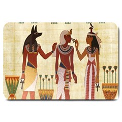 Egyptian Design Man Woman Priest Large Doormat  by Celenk