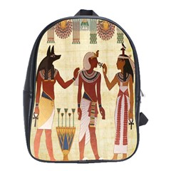 Egyptian Design Man Woman Priest School Bag (large) by Celenk