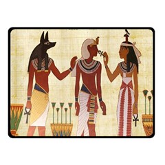 Egyptian Design Man Woman Priest Fleece Blanket (small) by Celenk