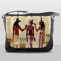 Egyptian Design Man Woman Priest Messenger Bags by Celenk