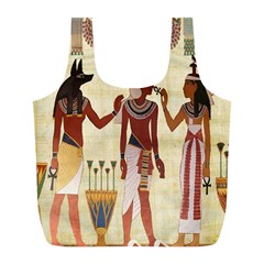 Egyptian Design Man Woman Priest Full Print Recycle Bags (l)  by Celenk