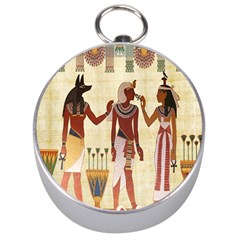 Egyptian Design Man Woman Priest Silver Compasses by Celenk