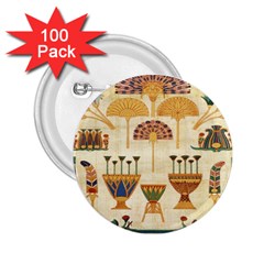 Egyptian Paper Papyrus Hieroglyphs 2 25  Buttons (100 Pack)  by Celenk