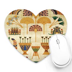 Egyptian Paper Papyrus Hieroglyphs Heart Mousepads by Celenk