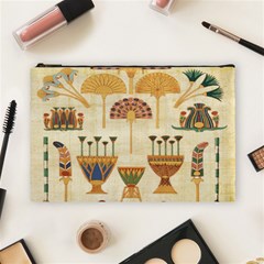 Egyptian Paper Papyrus Hieroglyphs Cosmetic Bag (large)  by Celenk