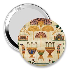 Egyptian Paper Papyrus Hieroglyphs 3  Handbag Mirrors by Celenk