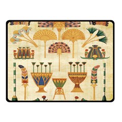 Egyptian Paper Papyrus Hieroglyphs Double Sided Fleece Blanket (small)  by Celenk