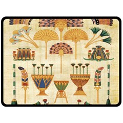 Egyptian Paper Papyrus Hieroglyphs Double Sided Fleece Blanket (large)  by Celenk