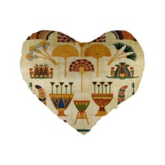 Egyptian Paper Papyrus Hieroglyphs Standard 16  Premium Flano Heart Shape Cushions by Celenk