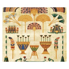 Egyptian Paper Papyrus Hieroglyphs Double Sided Flano Blanket (small)  by Celenk