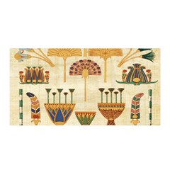 Egyptian Paper Papyrus Hieroglyphs Satin Wrap by Celenk