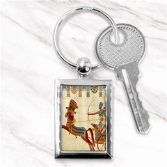 Egyptian Tutunkhamun Pharaoh Design Key Chains (rectangle)  by Celenk