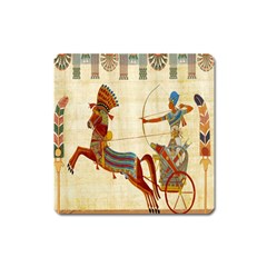 Egyptian Tutunkhamun Pharaoh Design Square Magnet by Celenk