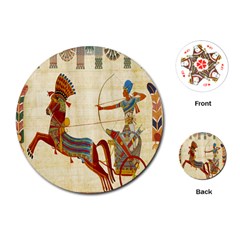 Egyptian Tutunkhamun Pharaoh Design Playing Cards (round)  by Celenk