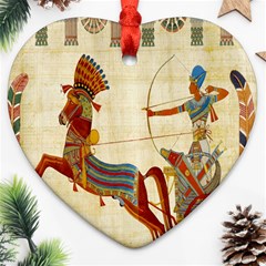 Egyptian Tutunkhamun Pharaoh Design Heart Ornament (two Sides) by Celenk