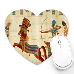 Egyptian Tutunkhamun Pharaoh Design Heart Mousepads by Celenk