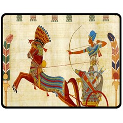 Egyptian Tutunkhamun Pharaoh Design Fleece Blanket (medium)  by Celenk