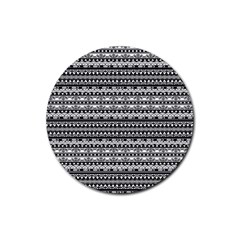 Zentangle Lines Pattern Rubber Round Coaster (4 Pack)  by Celenk