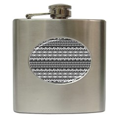 Zentangle Lines Pattern Hip Flask (6 Oz) by Celenk