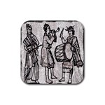 Man Ethic African People Collage Rubber Coaster (Square)  Front