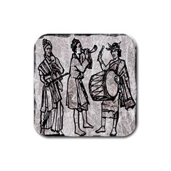 Man Ethic African People Collage Rubber Square Coaster (4 Pack)  by Celenk