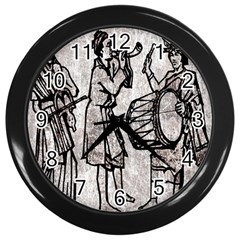 Man Ethic African People Collage Wall Clocks (black) by Celenk