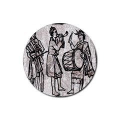 Man Ethic African People Collage Rubber Coaster (round)  by Celenk