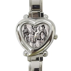 Man Ethic African People Collage Heart Italian Charm Watch by Celenk