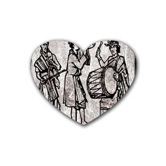 Man Ethic African People Collage Heart Coaster (4 Pack)  by Celenk