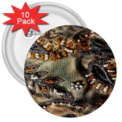 Texture Textile Beads Beading 3  Buttons (10 Pack)  by Celenk