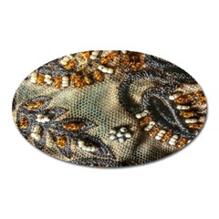 Texture Textile Beads Beading Oval Magnet by Celenk