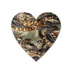 Texture Textile Beads Beading Heart Magnet by Celenk